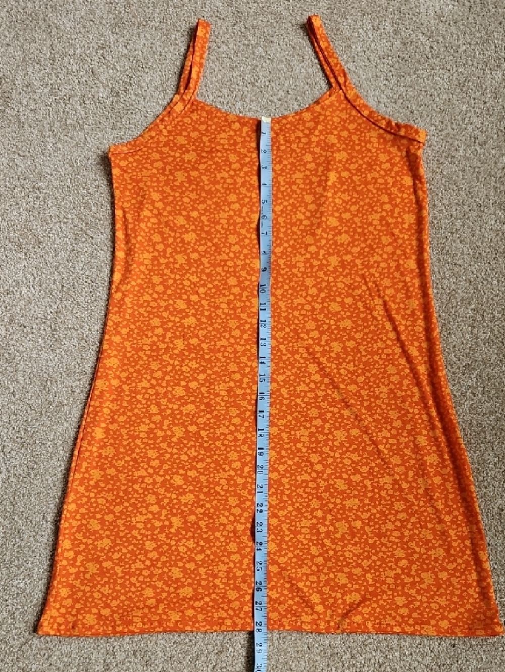 Orange Floral Slip Dress - Picture 7 of 8